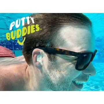 PUTTY BUDDIES Original Swimming Earplugs - Super Soft Moldable Plugs - Block Water - Comfortable - Great for Kids - 3-Pair Pack (Clear)