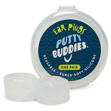 PUTTY BUDDIES Original Swimming Earplugs - Super Soft Moldable Plugs - Block Water - Comfortable - Great for Kids - 3-Pair Pack (Clear)