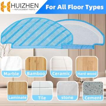 DVX34 Accessories Kit for Yeedi Vac 2 Pro/Vac/Vac Max/Vac Station Robot Vacuum Replacement Parts, 1 Main Brush, 4 Side Brush, 2 HEPA Filter, 2 Mop Pad, 4 Disposable Mop Pad, 2 Dust Bag