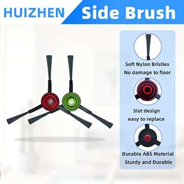 DVX34 Accessories Kit for Yeedi Vac 2 Pro/Vac/Vac Max/Vac Station Robot Vacuum Replacement Parts, 1 Main Brush, 4 Side Brush, 2 HEPA Filter, 2 Mop Pad, 4 Disposable Mop Pad, 2 Dust Bag