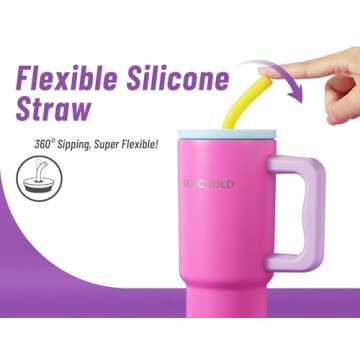 DLOCCOLD Kids 24 oz Tumbler with Silicone Straw Lid