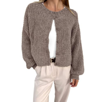 BTFBM Women's Chunky Knit Fall Cardigan - Embrace Style & Comfort!