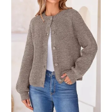 BTFBM Women's Chunky Knit Fall Cardigan - Stylish and Cozy Outerwear