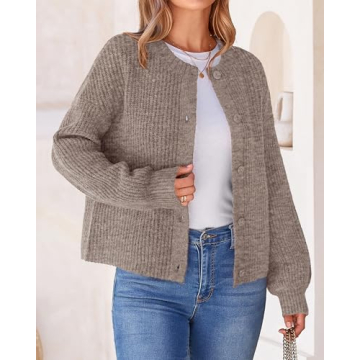 BTFBM Women's Chunky Knit Fall Cardigan - Stylish and Cozy Outerwear