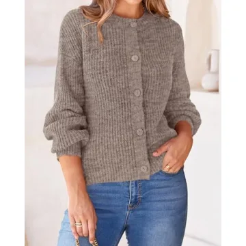 BTFBM Women's Chunky Knit Fall Cardigan - Stylish and Cozy Outerwear