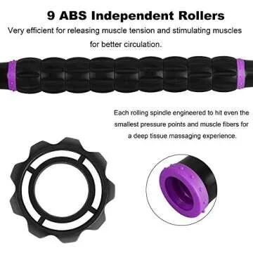 Yansyi Muscle Roller Stick for Athletes - Body Massage Roller Stick - Release Myofascial Trigger Points Reduce Muscle Soreness Tightness Leg Cramps & Back Pain for Physical Therapy & Recovery (Purple)