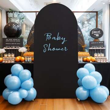 Elegant Black Arch Backdrop Cover for Weddings and Parties