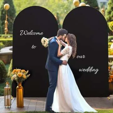 Black Arch Backdrop Cover for Weddings and Events