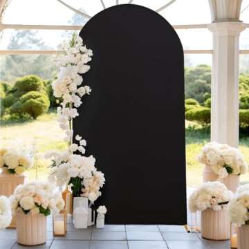 Black Arch Backdrop Cover for Weddings and Events