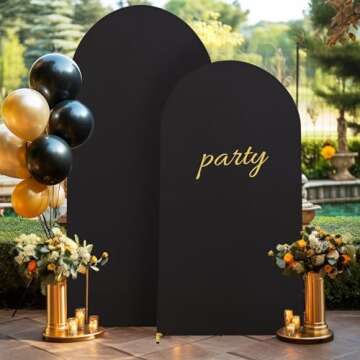 Black Arch Backdrop Cover for Weddings and Events