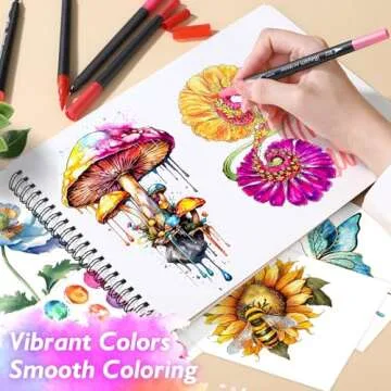 iBayam Art Markers Set, 72 Colors Dual Tip Brush Pens for Adult Coloring Book, Note-Taking, Calligraphy, Journaling, Sketching & Lettering, with Gift Case for Kids Adult Teens School Art Supplies