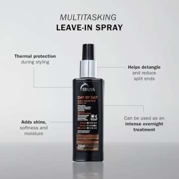 TRUSS Day by Day Leave In Conditioner Spray - Lightweight Detangling Spray & Heat Protectant for Hai...