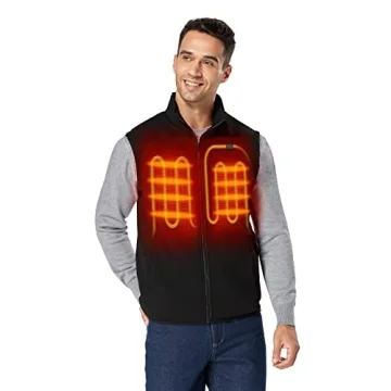 ORORO Men's Lightweight Heated Fleece Vest with Battery, Modern Design in Black, XL