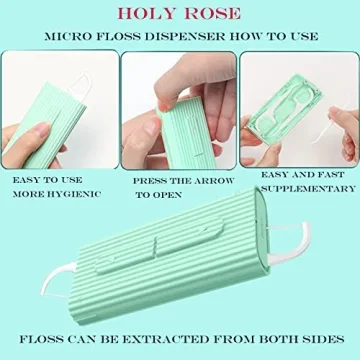 Holy Rose Dental Floss Picks Portable Dispenser Travel Case
