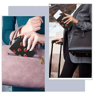 Stylish TIESOME Women's Cherry Embroidery Wallets