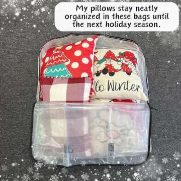 VENO 4 Pack Wreath Storage Bag and Christmas Decoration Garland Container, 30 Inch Clear Wreath Bag, Valentine's Decoration Organizers. Moving Boxes, Packing Supplies for College (Square - 4 Pack)