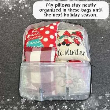 VENO 4 Pack Wreath Storage Bag and Christmas Decoration Garland Container, 30 Inch Clear Wreath Bag, Valentine's Decoration Organizers. Moving Boxes, Packing Supplies for College (Square - 4 Pack)