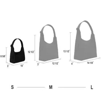 FASTFAIRY Mini Nylon Shoulder Bag - Adjustable Quilted Strap, Structured Slouchy Design with Interior Zip Pocket