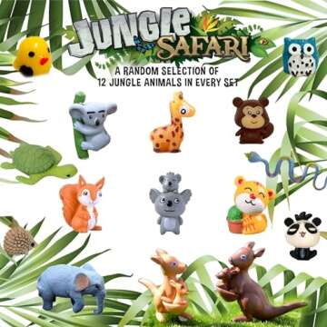 Bath Bombs for Kids with Surprise Inside, 12 Organic Bubble Bath Fizzies with Jungle Animal Toys. Moisturizing, Gentle & Kids Safe, Rainbow Spa Bath Fizz, Valentines Day Gifts for Kids, Boys, Girls