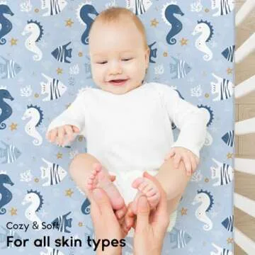 Yoofoss Pack and Play Sheets Fitted, Mini Crib Sheets 2-Pack for Pack N Play Mattress, Stretchy Playard Sheet, Soft and Breathable Submarine World