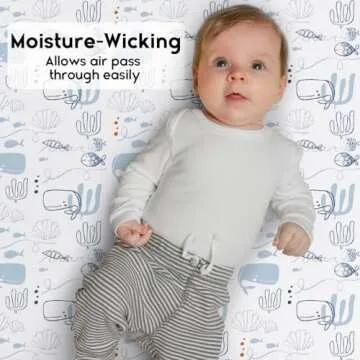 Yoofoss Pack and Play Sheets Fitted, Mini Crib Sheets 2-Pack for Pack N Play Mattress, Stretchy Playard Sheet, Soft and Breathable Submarine World