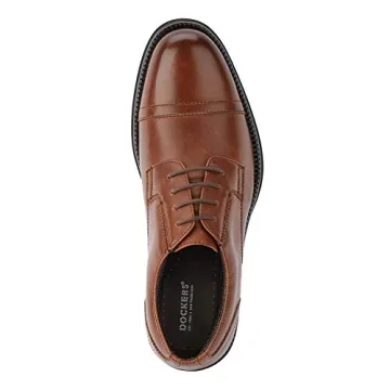 Dockers Men's Oxford Shoe - Tan Cap Toe Dress Shoes