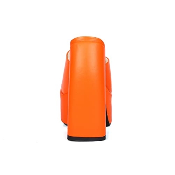 Dsevht Orange Platform Heels Stylish Chic Comfortable Heels