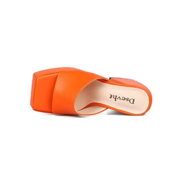 Dsevht Orange Platform Heels Stylish Chic Comfortable Heels