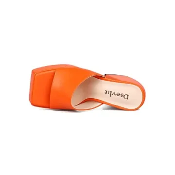 Dsevht Orange Platform Heels Stylish Chic Comfortable Heels