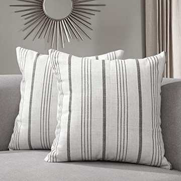 Sunlit Farmhouse Striped Throw Pillow Covers Set of 2