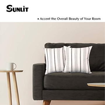 Sunlit Farmhouse Striped Throw Pillow Covers Set of 2