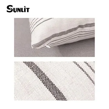 Sunlit Farmhouse Striped Throw Pillow Covers Set of 2