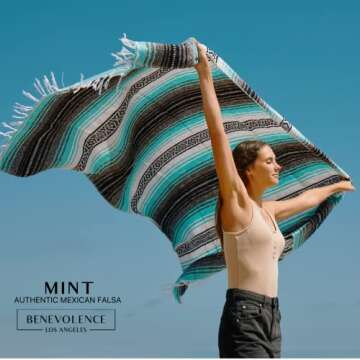 Benevolence LA Authentic Handwoven Mexican Blanket | Yoga Blankets, Outdoor, Picnic, Beach, Camping ...