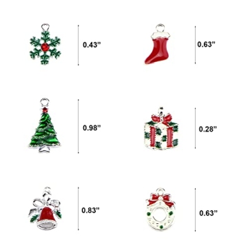 24 Pcs Enamel Christmas Charms for DIY Jewelry Crafting