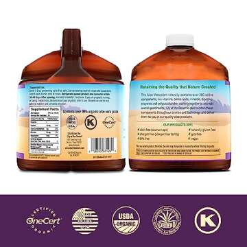 Lily of the Desert Aloe Vera Juice - Organic, Preservative-Free Inner Fillet Aloe Vera Drink with Na...