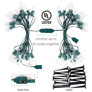 C9 Christmas Lights Outdoor for Pathway and Yard