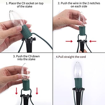 C9 Christmas Lights Outdoor for Pathway and Yard