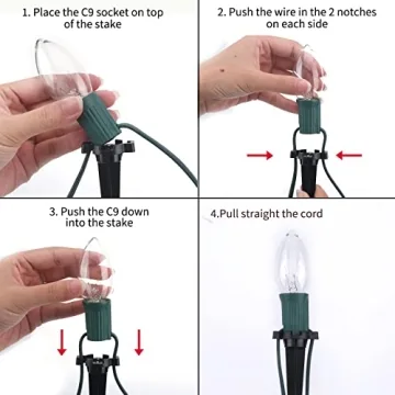 C9 Christmas Lights Outdoor for Pathway and Yard