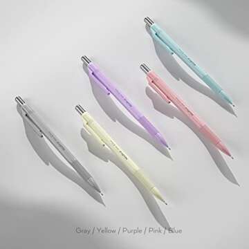 Nicpro 10 Pack 0.7 mm Mechanical Pencil Bulk Set with Case, Cute Candy Pastel Art Drafting Pencils 0...