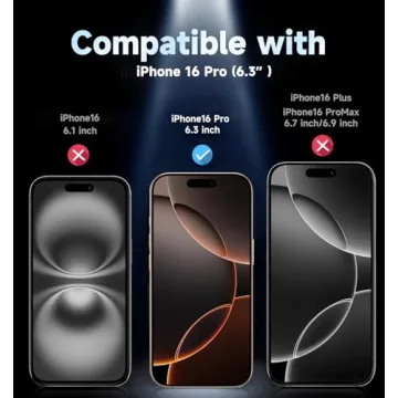 iPhone 16 Pro Tempered Glass Screen Protector 2 Pack