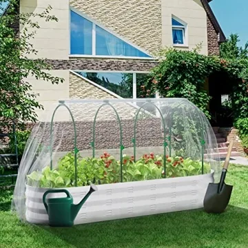 POTEY Raised Garden Bed with Greenhouse Covers for Gardening