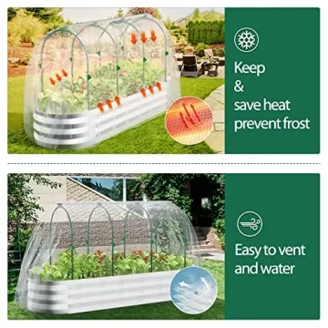 POTEY Raised Garden Bed with Greenhouse Covers for Gardening