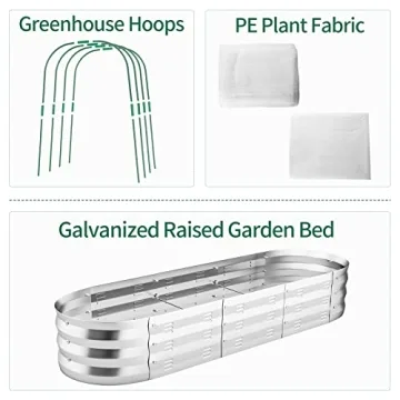 POTEY Raised Garden Bed with Greenhouse Covers for Gardening