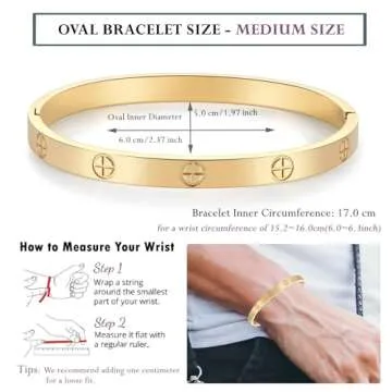 RIMRIVA Gold Bracelets for Women Cross Love Bangle Stainless Steel Women Jewelry Anniversary Her Birthday Valentines Wedding Christmas Gifts for Women Mom Wife Friend Stocking Stuffers Basket