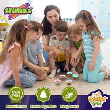 IPIDIPI TOYS Light Up Spinning Tops – LED Spinner Toys for Kids, Party Favors, Christmas Stocking Stuffers, Classroom Prizes, Fun Gifts for Boys and Girls – Blue, Pack of 12