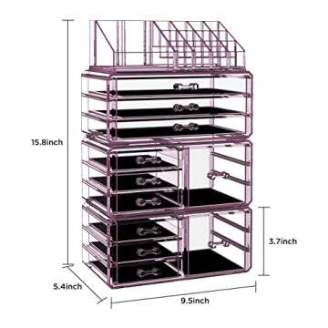 HBlife Acrylic Dustproof Makeup Organizer with 11 Drawers