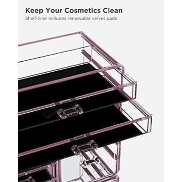 HBlife Acrylic Dustproof Makeup Organizer with 11 Drawers