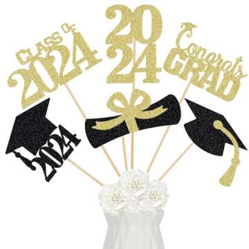 Gold Graduation Party Centerpieces for Tables 2024 Graduation Party Centerpiece Sticks Gold, Class o...