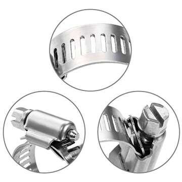 XRPAOWA Hose Clamps, 304 Stainless Steel, 10 pcs/Pack, SAE 32 Worm Gear Hose Clamps, 1-9/16-Inch-2-1/2-Inch(40-63mm) (SAE 32)