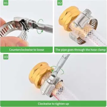 Durable XRPAOWA Stainless Steel Hose Clamps 10pcs